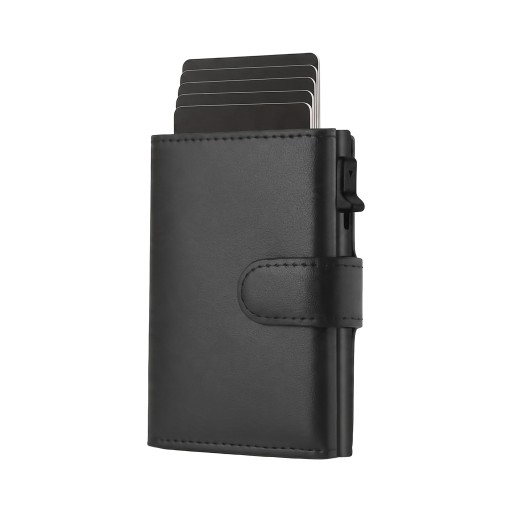 Men's Wallet with Pull-Out Card Holder and Coin Pocket RFID 10.1 x 7 x 2.5 cm Up to 9 Cards Press Stud Fastening