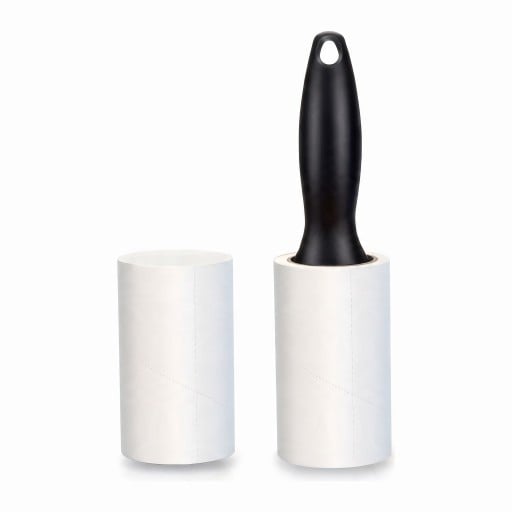 Lint Roller with Handle and 2 Rolls of 120 Tear-Off Sheets 23 x 10 cm Black Handle For Clothing Furniture and Car