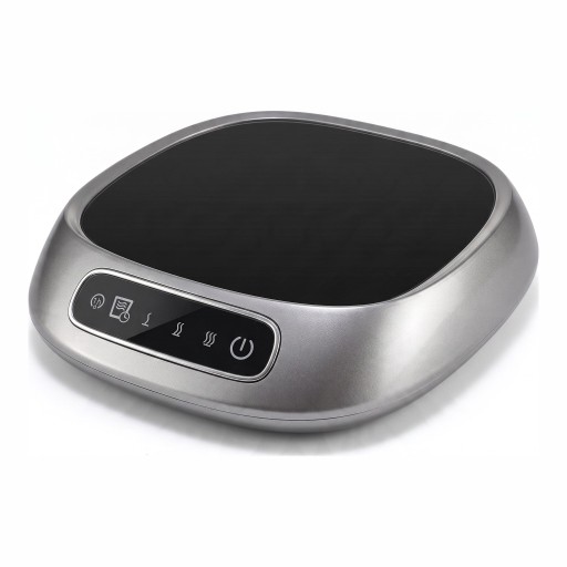 Ohřívač hrnků 13 x 11,7 x 2,5 cm Elektrická podložka na hrnek USB 10 W 3 teploty 55 65 85 °C Dotykové ovládání Šedá Káva Čaj Kancelář
