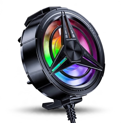 Cooler para telemóvel com ventilador 6000 rpm RGB iluminação 62,5 x 24 mm Alimentação USB 5 V Clipe elástico Preto Para jogar