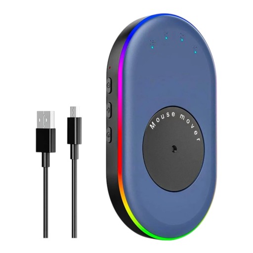 Simulador de movimento do rato Mouse Jiggler com temporizador de 0,5 a 4 h e retroiluminação RGB USB-C contra suspensão e bloqueio do computador