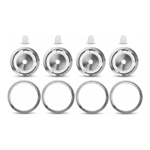 Tampas de fermentação 4 pcs com anéis para frascos de conserva 86 mm Aço inoxidável 304 Válvula de silicone Prata Para fermentação de legumes