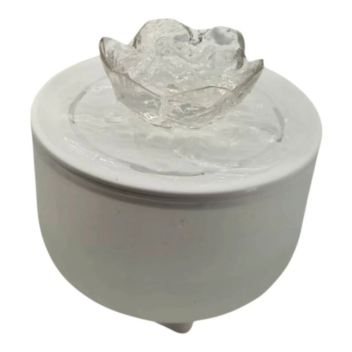 Cat Fountain 1.2 L with Transparent Lotus Spout EU Plug 230 V Pump Filter and Water Recirculation