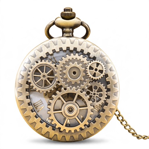Kapesní hodinky Steampunk s prořezávaným víčkem s ozubenými koly 45 mm Quartz Kovová slitina Bronzová barva Řetízek Pro muže i ženy