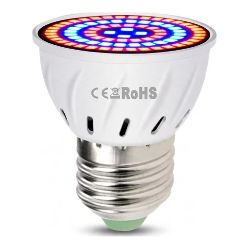 LED Grow Light E27 80 LED Red and Blue Spectrum SMD 2835 White Plastic Body for Seedlings Herbs and Flowers