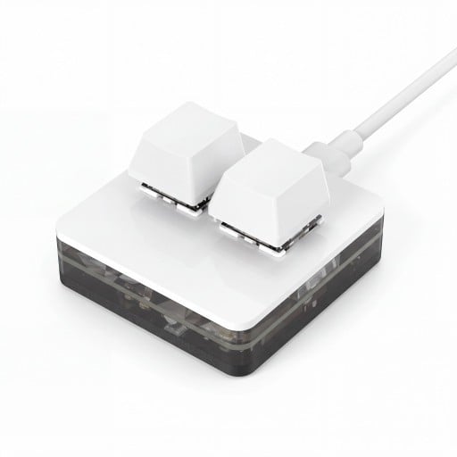 Programovatelná makro klávesnice 2 klávesy RGB podsvícení Mechanické spínače OUTEMU Red Hot swap USB-C Bílá Pro Photoshop a multimédia