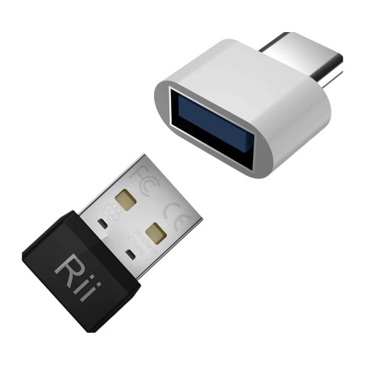 Mus bevægelsessimulator Mouse Jiggler Rii RT301 med USB-C adapter Mini 22 x 14,5 x 6 mm Sort Uden drivere mod computerens dvale