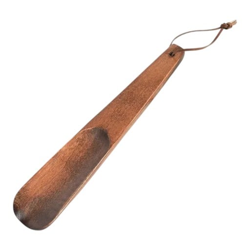 Wooden Shoehorn 24 cm Shoe Horn Made of Solid Wood with Hanging Loop Brown Ergonomic Shape for Easy Dressing at Home