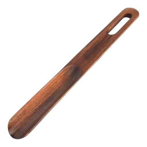 Wooden Shoe Horn 31 cm Longer Shoe Horn Made of Solid Wood with Hanging Hole Brown For Easy Wearing at Home or in Hotels