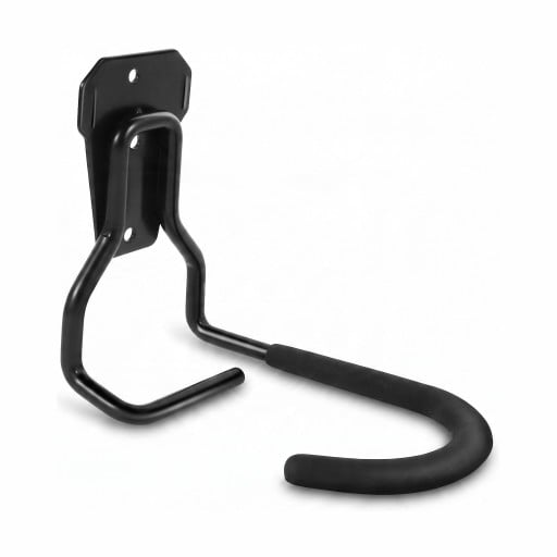 Wall-Mounted Bicycle Holder Vertical Hook for Hanging Bicycle 15 x 14 cm Metal with Non-Slip Rubber Coating Black For Garage and Cellar