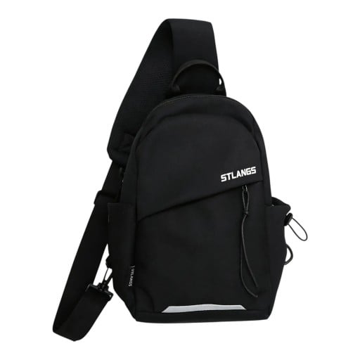 Unisex brysttaske over skulderen 31 x 21 x 11 cm Nylon sling rygsæk med refleksstribe Til cykling, vandreture og rejser