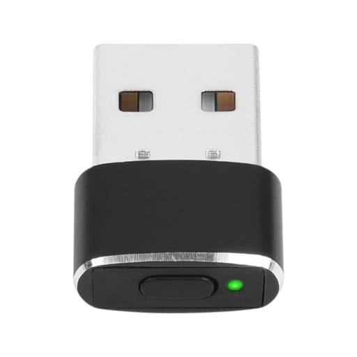 Mus Jiggler bevægelsessimulator med ON/OFF-knap og 3 USB-A Mini tilstande 21 x 15 x 6,5 mm Aluminium Sort mod computerens dvaletilstand