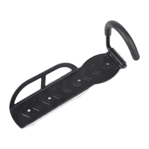 Wall Bicycle Holder Vertical Suspension for Front Wheel Load Capacity 27 kg 26 x 9.5 x 11.8 cm Steel with Rubberised Hook Black For Garage