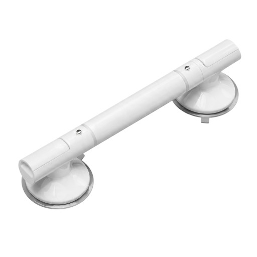 Badezimmerhaltegriff mit Saugnäpfen 45 cm Durchmesser der Saugnäpfe 9,5 cm Ohne Bohren Rutschfester Griff Zerlegbares Design Weiß