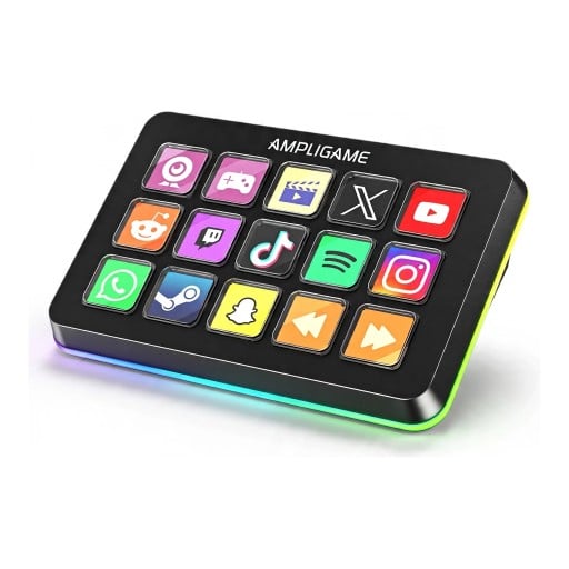 Ovládací panel FIFINE AmpliGame D6 15 LCD makro tlačidiel RGB podsvietenie Kábel USB-C Pre streamovanie OBS Twitch aj YouTube