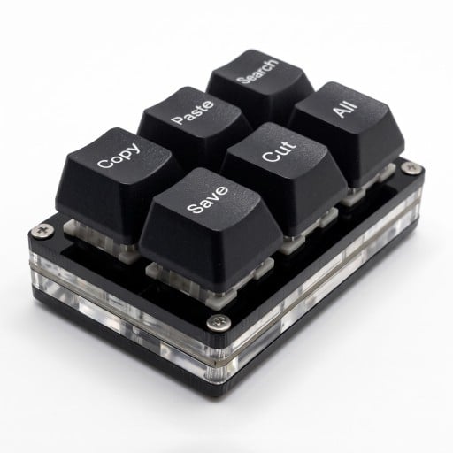 Programovatelná makro klávesnice 6 kláves Copy Paste Search Save Cut All USB-C Mechanická mini klávesnice pro kancelář