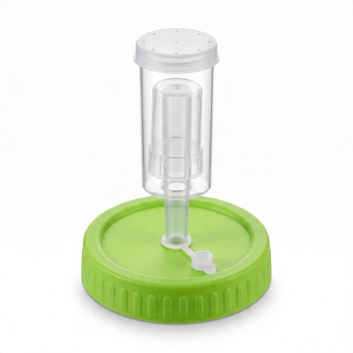 Fermenteringslåg med gærventil 86 mm Plastlåg til Mason-glass med bred åbning Lys grøn Til fermentering af grøntsager og kål