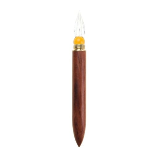 Glas Dip Pen mit austauschbarer Spitze 12,5 cm Holzgriff und Messingkappe Für Kalligraphie, Schreiben und Zeichnen