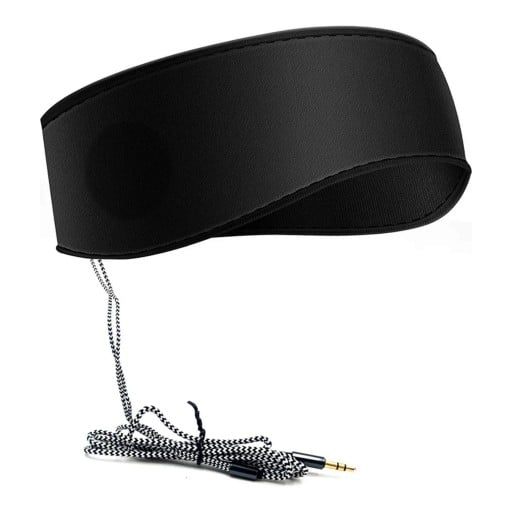 Drátová sluchátka v čelence na spaní Jack 3,5 mm Kabel 1,5 m Vyjímatelné reproduktory Prodyšná látka Pro běh a cestování