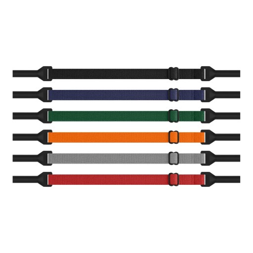 Sæt af 6 sportsremme til briller mod tab Justerbare 21 til 32 cm Elastiske remme med silikoneender Farvemix