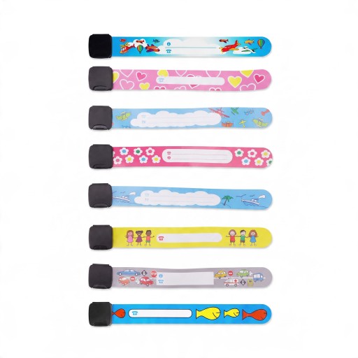 Identifikationsarmbänder für Kinder 8 Stück 19,2 x 2,15 cm mit Feld für telefonischen Kontakt Wiederverwendbar Für Ausflüge, Veranstaltungen