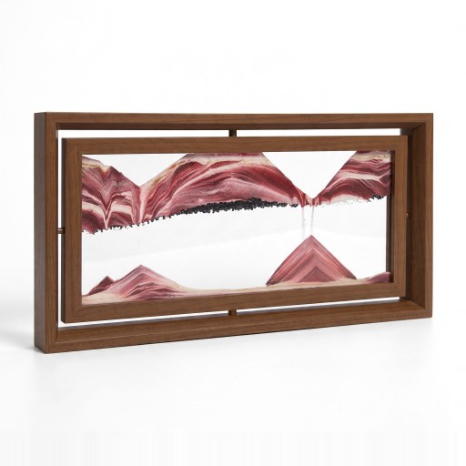 Drehbares 3D-Bild mit bewegtem Sand 40,5 x 20,5 cm Sandpendelbild im Holzrahmen Dekoration für das Wohnzimmer