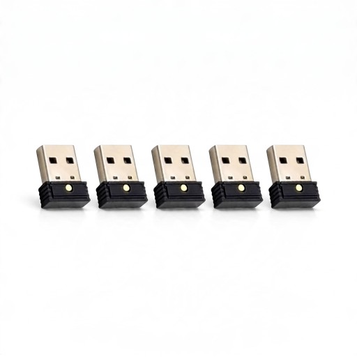 Mus Simulering Mouse Jiggler 5 stk USB-A Mini 18,5 x 14 x 6 mm med knap og 3 tilstande Uden drivere Sort mod computerens dvale