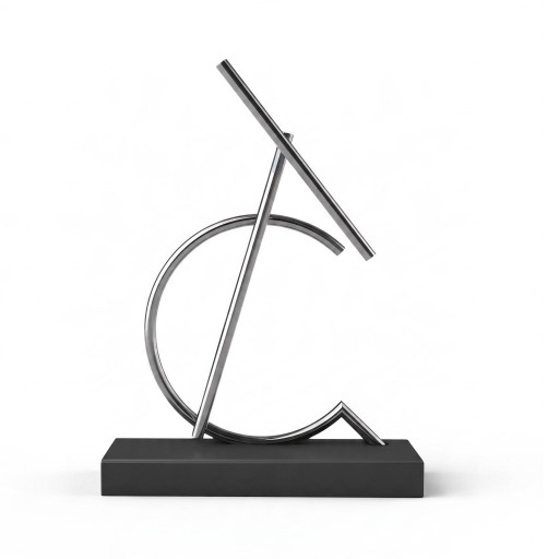 Kinetisk pendul C 28,5 x 9,5 x 24,5 cm Bevægelsesarm på leje Plastisk fod Sølv og sort Borddekoration til kontoret