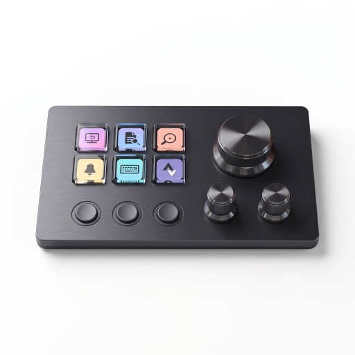 Ovládací panel MiraBox N3 6 LCD kláves a 3 otočné knoflíky Makro klávesnice pre streamovanie a strih USB-C pre PC a Mac