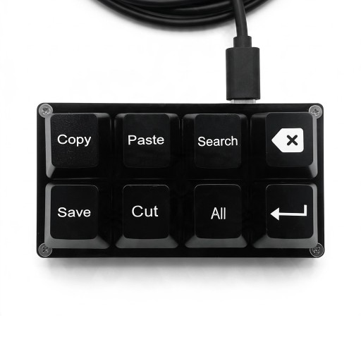 Programovatelná makro klávesnice 8 kláves Copy Paste Save Mechanické spínače OUTEMU Red Podsvícení USB-C pro kancelář