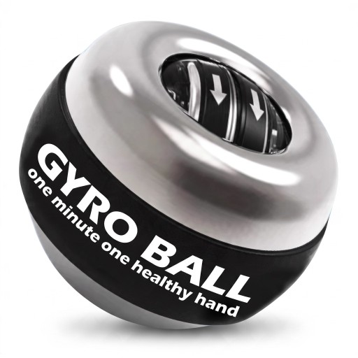 Bola de treino giroscópica metálica com luz LED de 7 cores e autostart Rotor metálico Laço Prata Treinador de punho e antebraço
