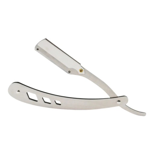 Foldbar barberkniv shavetta 12,5 cm Metal barberkniv til udskiftelige ensidede barberblade Til barbering af skæg og øjenbryn