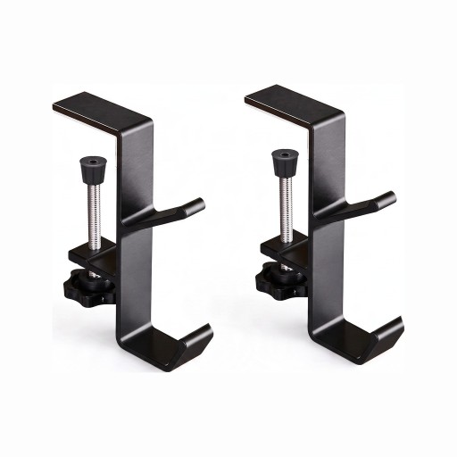 Ensemble de 2 supports pour bord de table avec deux crochets Serre-joint sans perçage Alliage d'aluminium Pour sac à main et sac