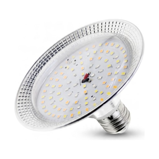 LED luz de cultivo E27 18 W Espectro completo 96 LED SMD2835 Corpo de alumínio prateado Ø 13 cm Para plantas de interior ervas e mudas