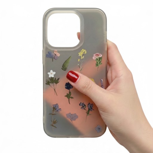 Pouzdro na iPhone 18 Pro Max Průhledný matný kryt Motiv lisovaných květin Měkký rám z TPU Tvrdý zadní panel Ochrana proti nárazům
