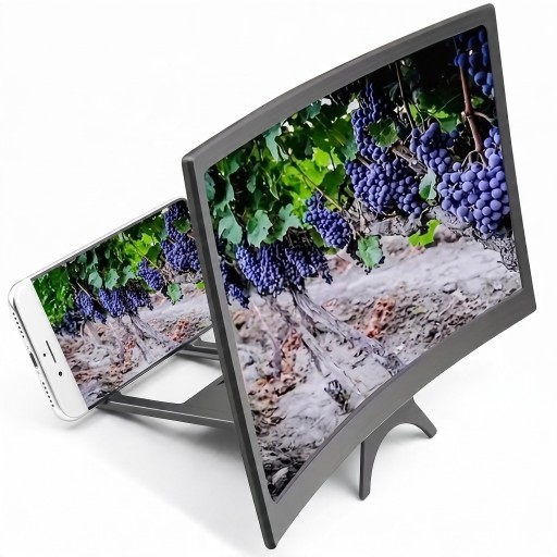 Zakřivená lupa na displej mobilu 12 palců 26 x 16 cm Zvětšovač obrazovky s držákem telefonu Pro sledování filmů a videí