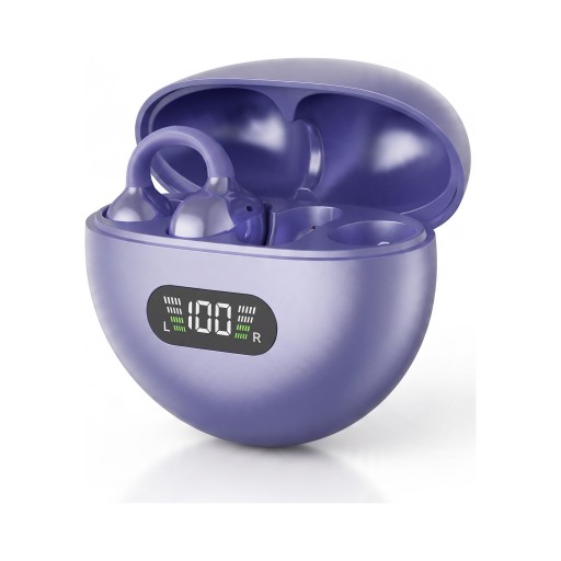 Trådløse klips-hovedtelefoner Base Bluetooth 5.4 Open-ear Etui med LED-display Berøringskontrol Mikrofon Til sport