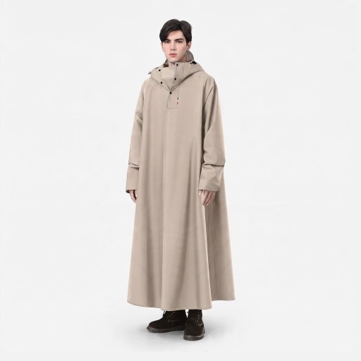 Dlouhá nepromokavá pláštěnka pončo s rukávy a kapucí s kšiltem z tkaniny Oxford 300D univerzální velikost unisex