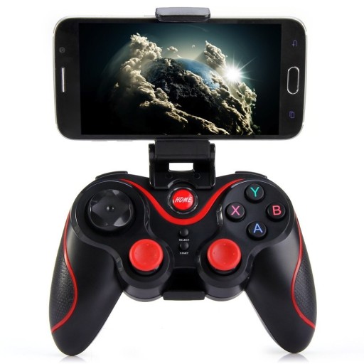 Trådlös spelkontroll med telefonhållare för Android och PC Bluetooth 3.0 Batteri 500 mAh Mått 161 x 112 x 60 mm Vikt 158 g Svart