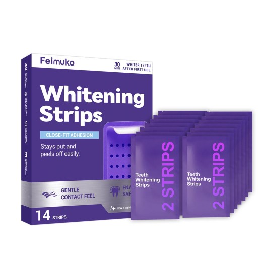 14 pcs Purple Teeth Whitening Strips Gentle Strips for Teeth Whitening Fresh Breath Support Cosmetic Strips for Home Teeth Whitening