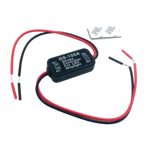 Blinkmodul för bromsljus för LED-lampor 12 V Säkerhetsstroboskopeffekt Hölje 4,8 x 2,7 x 1,6 cm Total längd cirka 30 cm