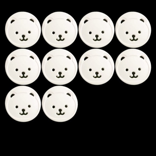 Säkerhetsplugg för eluttag 10 st Täcker uttag i form av björn Täcker uttag Plast Mått 4 x 3 x 2,2 cm