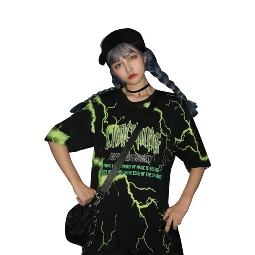 Oversized t-shirt för kvinnor med blixtar