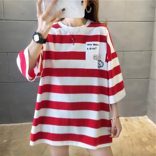 Oversized T-shirt dam med mönster