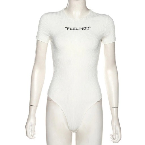 Stickad bodysuit för kvinnor med korta ärmar B768
