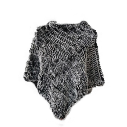 poncho med kaninpäls för kvinnor P2257