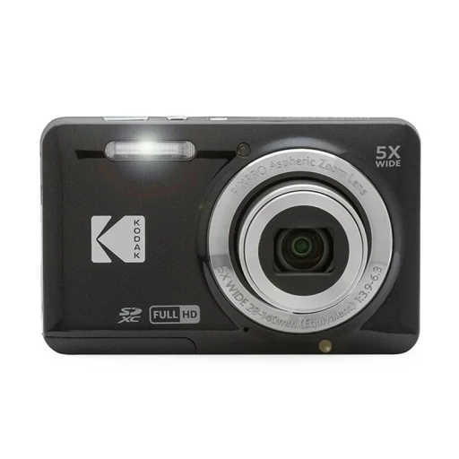 16 megapikselin digitaalikamera, jossa 5x optinen zoom ja 28 mm:n laajakulmaobjektiivi, 1080p Full HD 2,7 tuuman LCD-näyttö