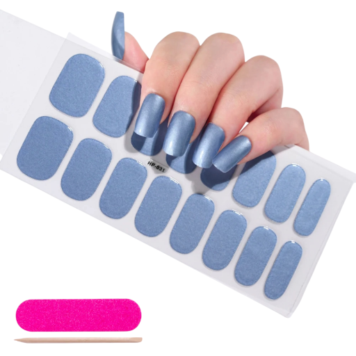 16 Tipps Polovytvrzenen Gel-Nagelaufkleber Perlmutt-metallic Effekt UV/LED Lampe Langanhaltende reine Farben Vollflächige Dekoration