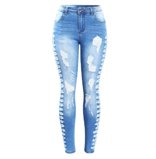 Slitna jeans för kvinnor