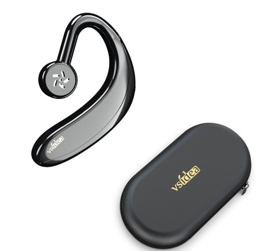 Bluetooth hörlur för örat med mikrofon för telefonering och musiklyssning Bluetooth 5.1 Ta emot och avvisa samtal Fodral ingår